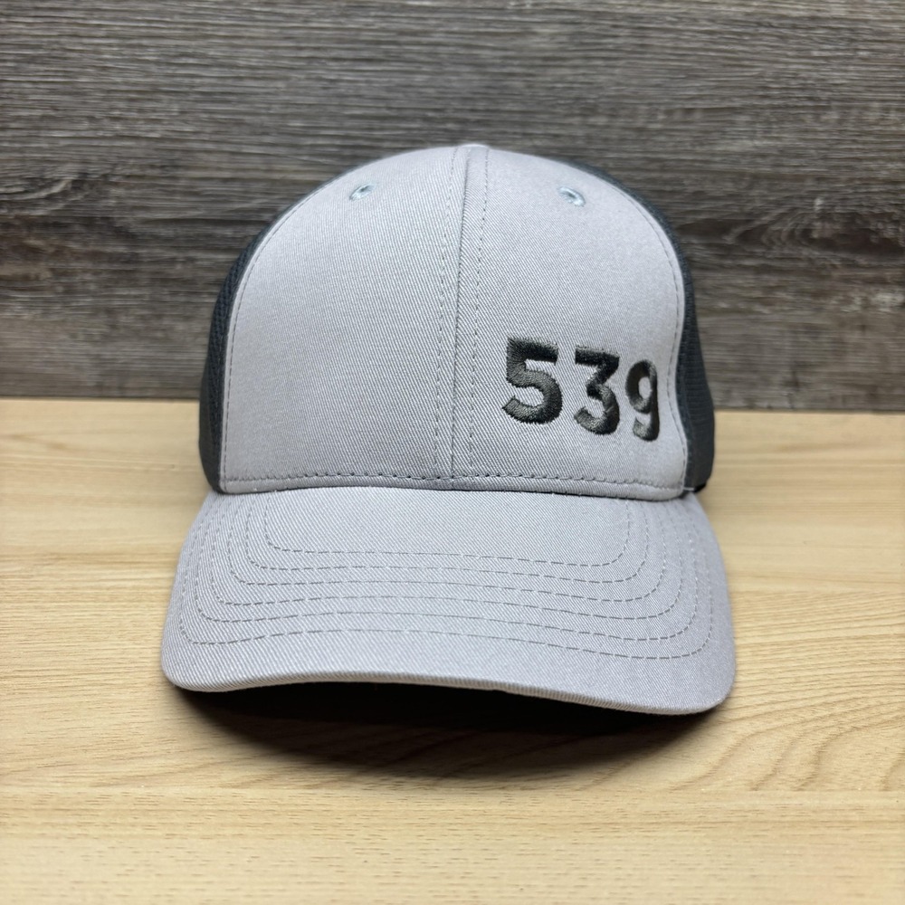 539 Hat Cap Snap Back Gray Black Mesh Trucker Baseball Oklahoma USA Embroidered